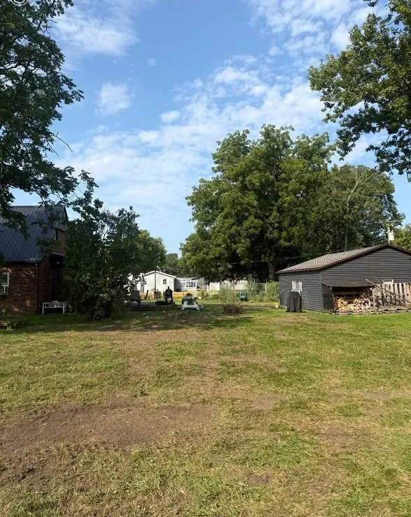 Open, cleaned-up backyard after a tree removal, with the lawn cleared of limbs and debris